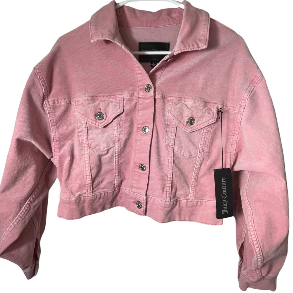 NWT Juicy Couture Pink Signature Corduroy Jacket Size Small